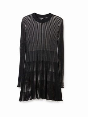 Desigual Venice Fit & Flare Striped Knit Dress L